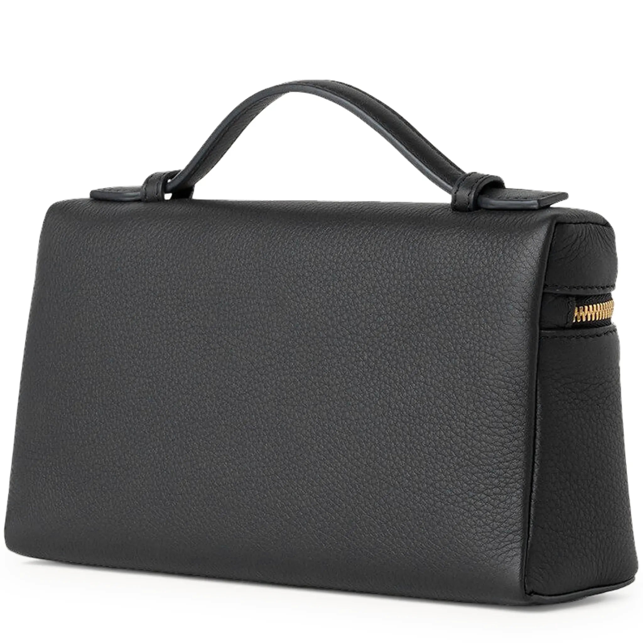 Back Side View of Loro Piana Extra Pocket L19 Black Sun Gold Shoulder Bag FAN4045_804L